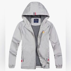 Kids Gray Raincoat with Hood